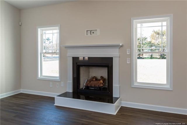 interior space featuring dark hardwood / wood-style flooring