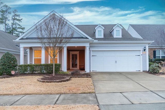 view of front of property featuring a garage