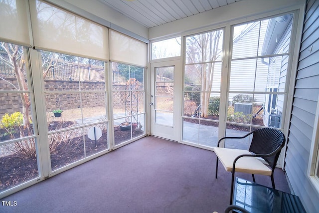 view of unfurnished sunroom