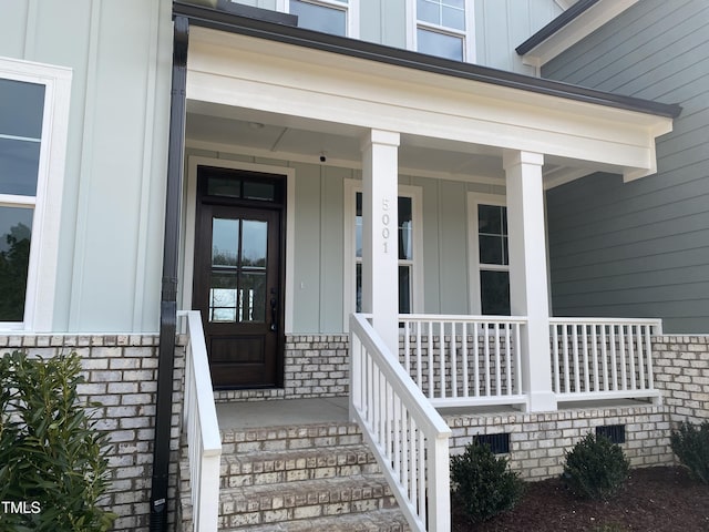 property entrance with a porch