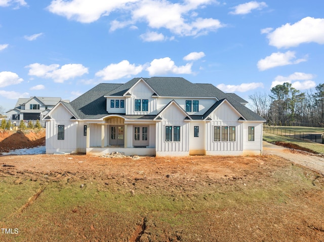 view of modern inspired farmhouse