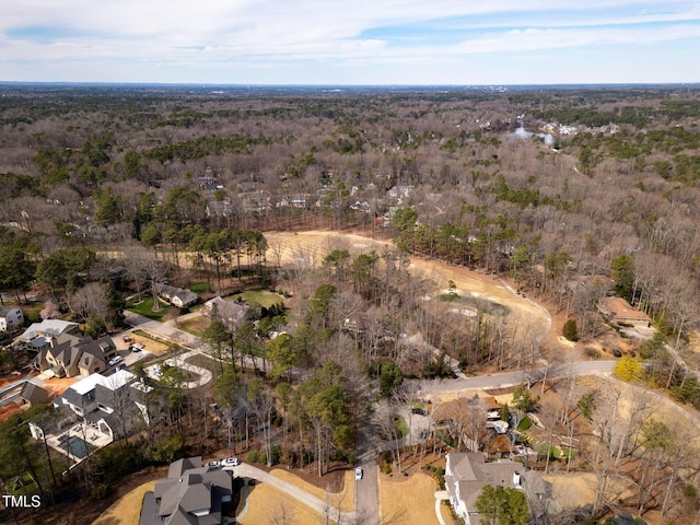 bird's eye view with a forest view