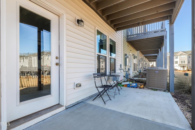 view of patio / terrace featuring central air condition unit