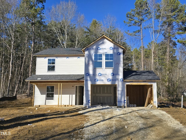 view of front of home featuring a garage