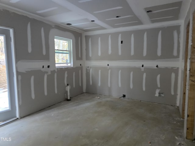 unfurnished room featuring concrete flooring and plenty of natural light