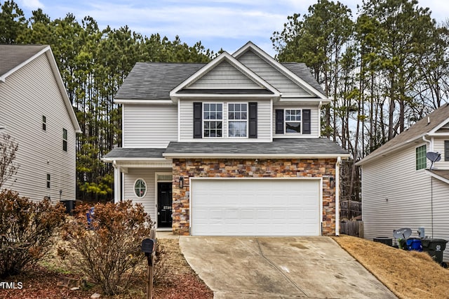 craftsman-style house with a garage