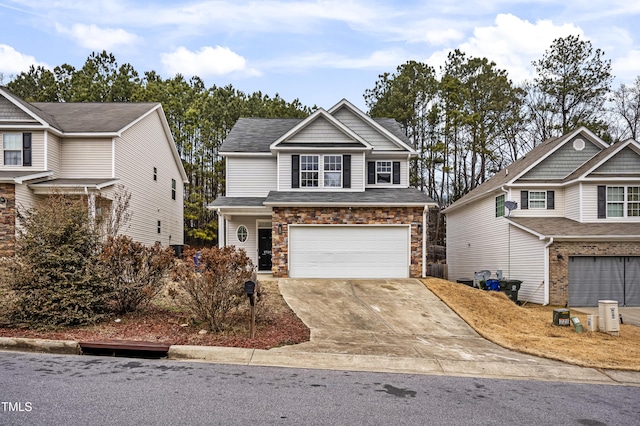 view of front of house featuring a garage