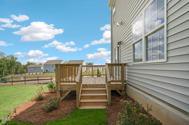 deck with a lawn