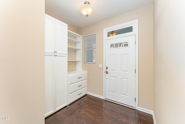 interior space featuring dark wood-type flooring