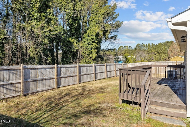 view of yard with a deck