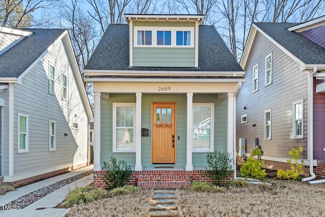 view of front of property with a porch