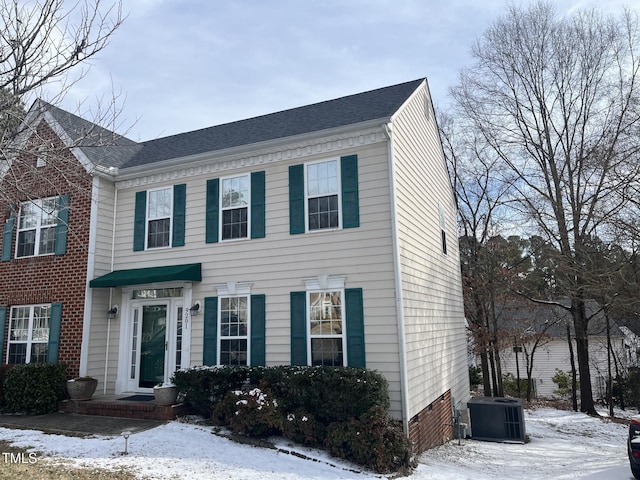 view of front of property with central AC