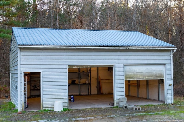 view of garage