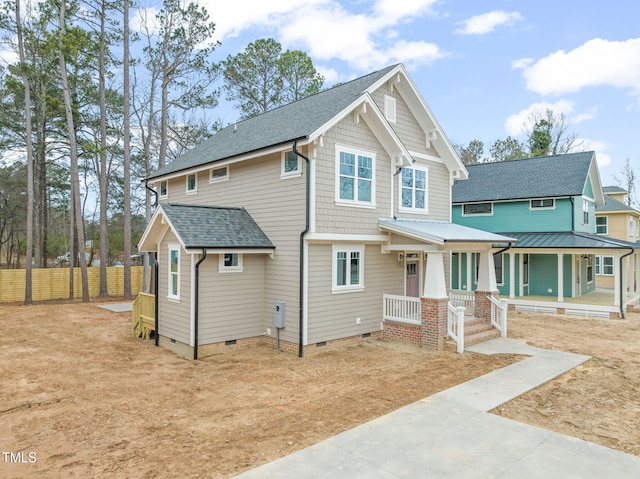 view of front of property with a porch