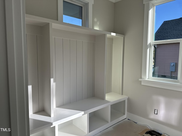 mudroom featuring a wealth of natural light