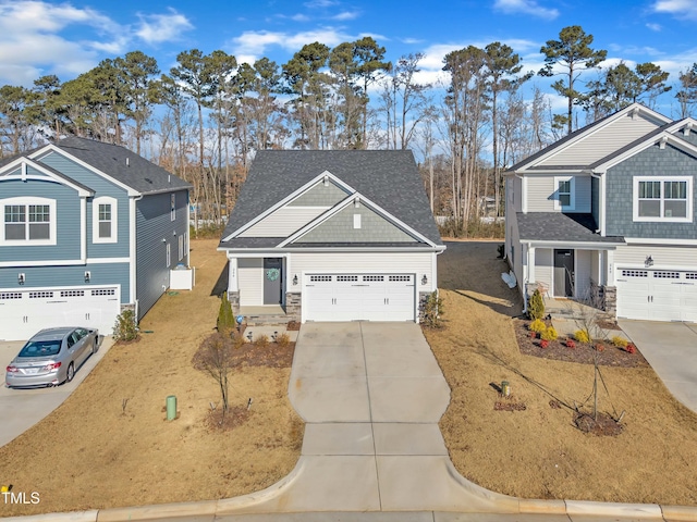 craftsman-style home with a garage