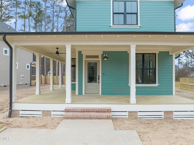 doorway to property with a porch