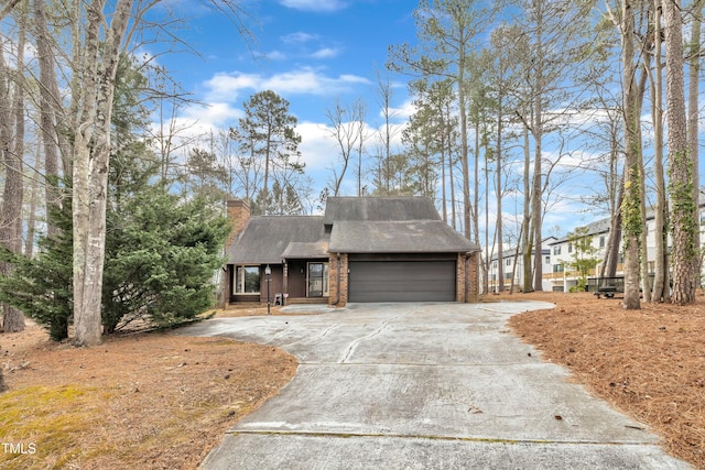 view of front of house with a garage