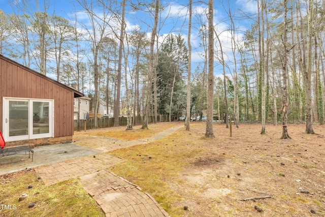 view of yard with a patio area