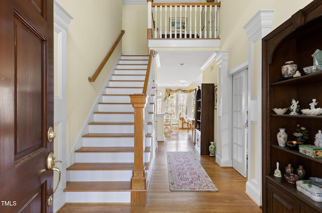 foyer entrance featuring light wood-type flooring