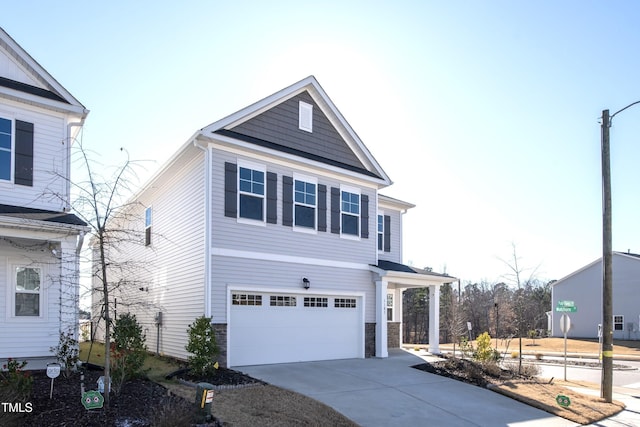 view of front facade with a garage