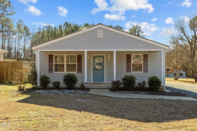 view of front of home featuring covered porch