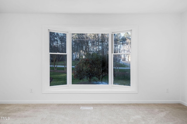 spare room with light colored carpet