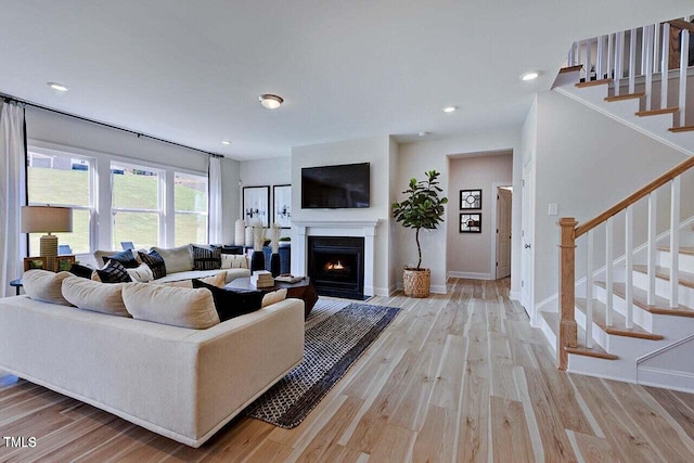 living room featuring light hardwood / wood-style floors