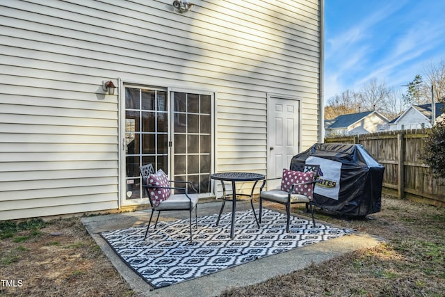 view of patio featuring grilling area