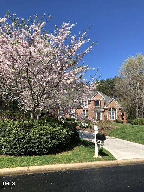 view of front of property with a front lawn