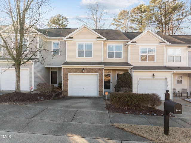 view of property featuring a garage