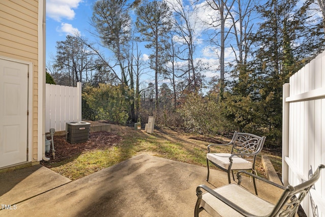 view of patio / terrace with central AC