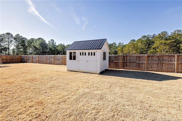 exterior space with a storage unit