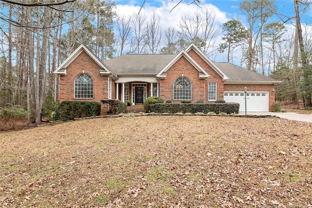 view of front of house with a garage