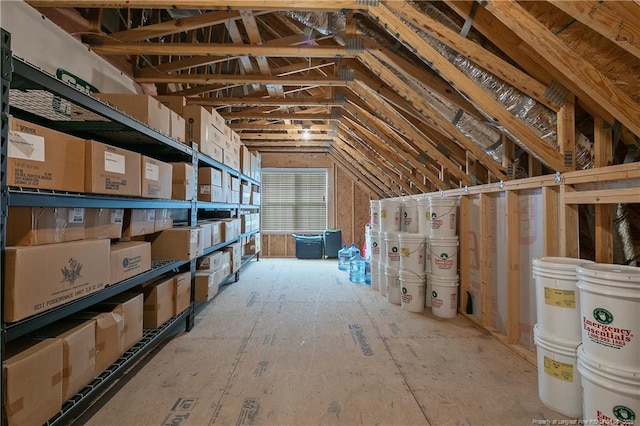 view of unfinished attic