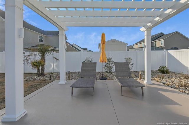 view of patio / terrace with a pergola