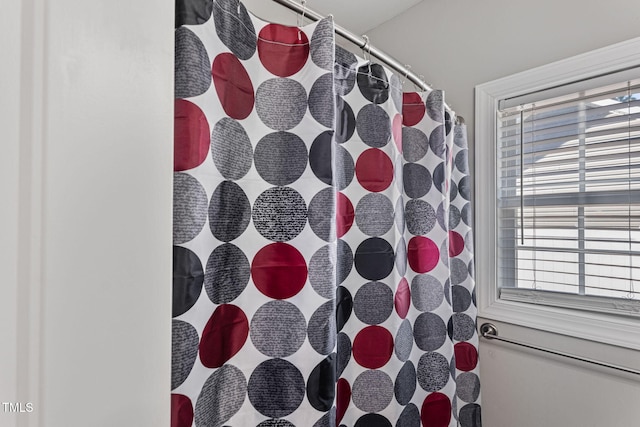 bathroom featuring a shower with curtain