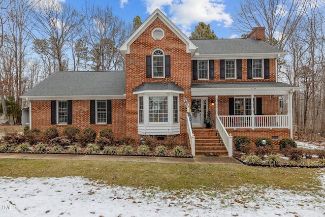 view of front of property featuring a porch