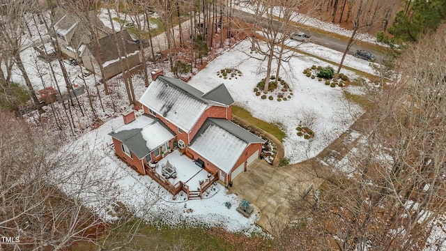 view of snowy aerial view