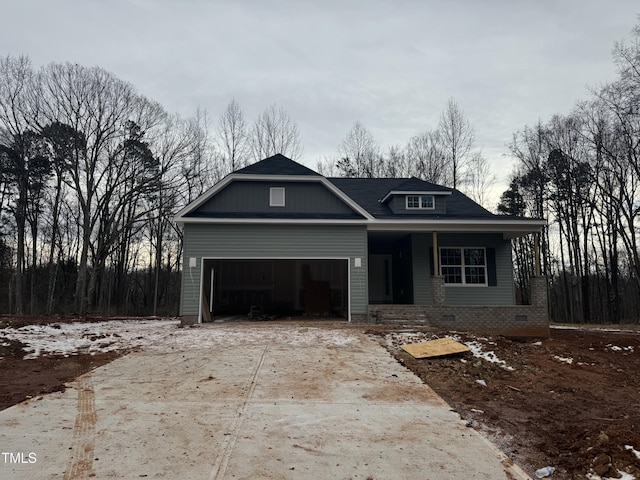 view of front of house with a garage