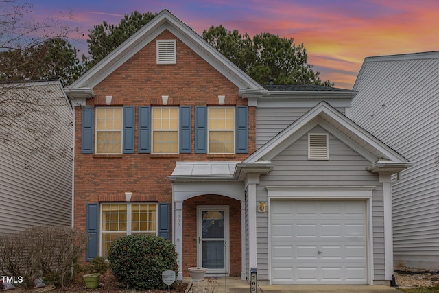 view of front facade featuring a garage