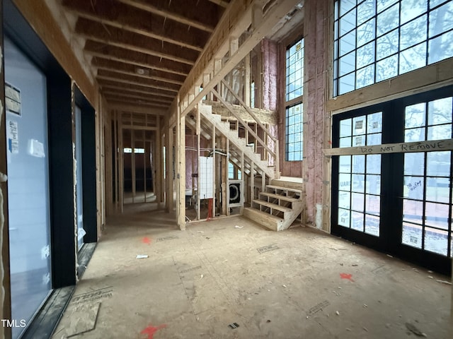 miscellaneous room with french doors