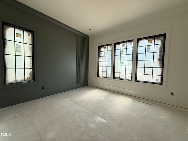 view of spare room