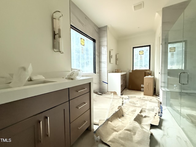 7013 Buckhead Dr, Raleigh, NC 27615 - full bath with vanity and a shower stall