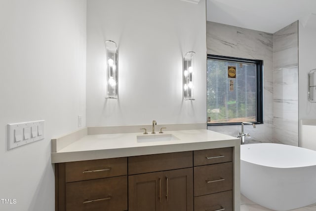 7013 Buckhead Dr, Raleigh, NC 27615 - bathroom with vanity and a soaking tub