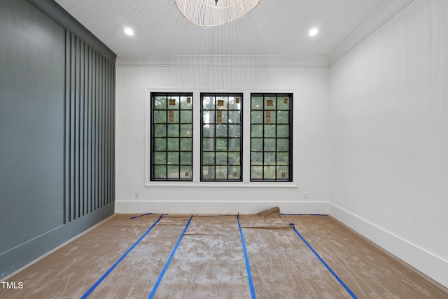 7013 Buckhead Dr, Raleigh, NC 27615 - spare room featuring crown molding and recessed lighting