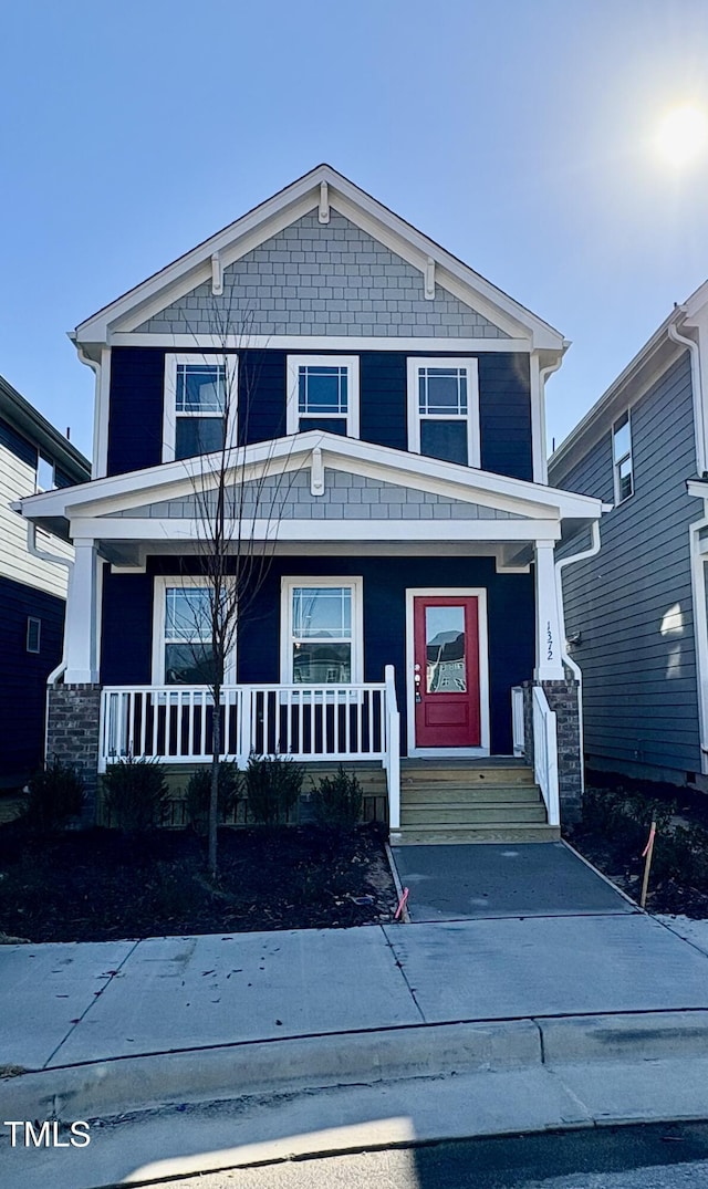 view of front of home featuring covered porch