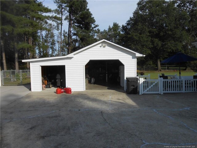 view of garage