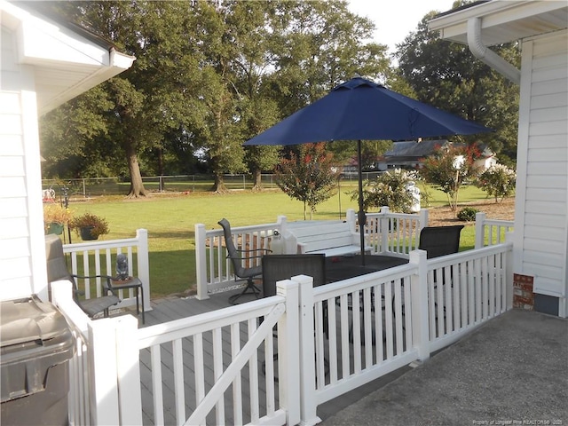 view of patio / terrace featuring a wooden deck