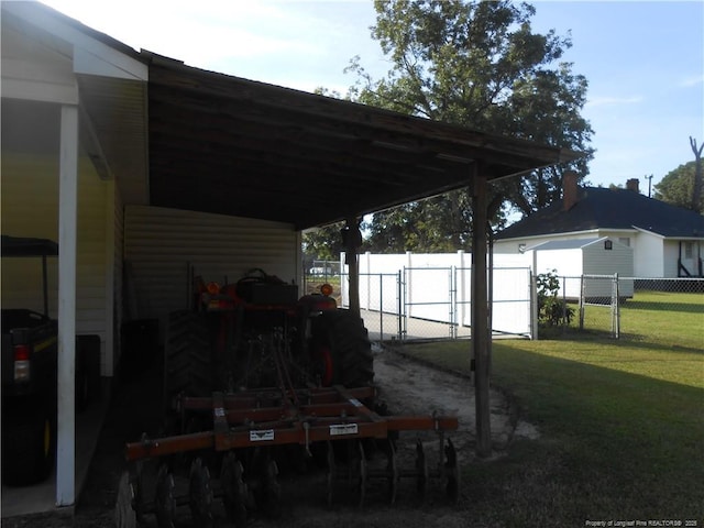 view of patio with a carport